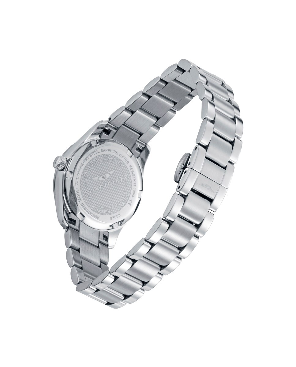 Relógio com Caixa e Bracelete de Aço Prateado-2