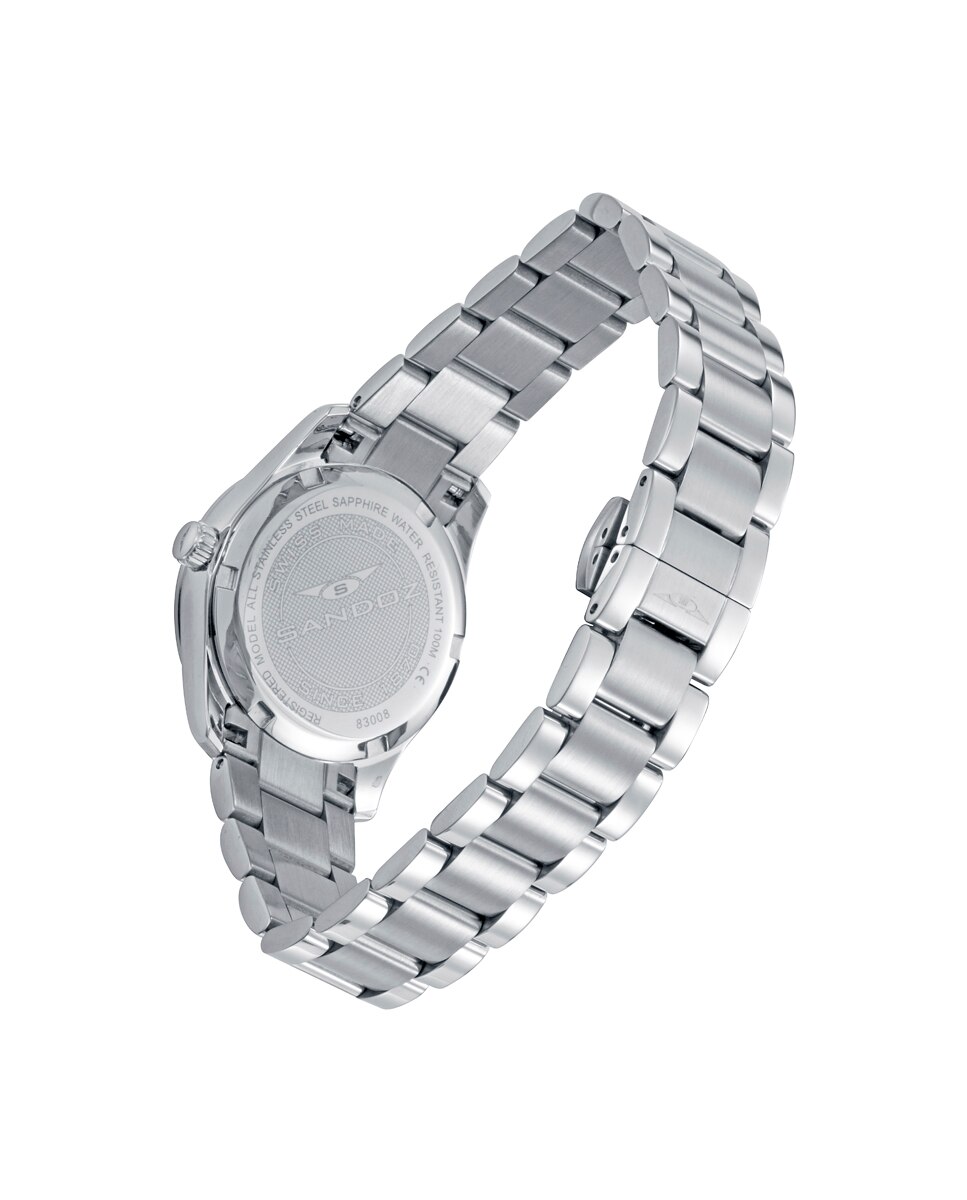 Relógio com Caixa e Bracelete de Aço Prateado-2