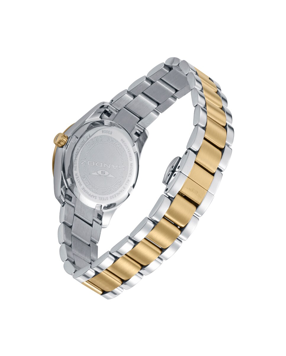 Relógio com Caixa e Bracelete Bicolor de Aço e Ip Dourado Multicolor-2