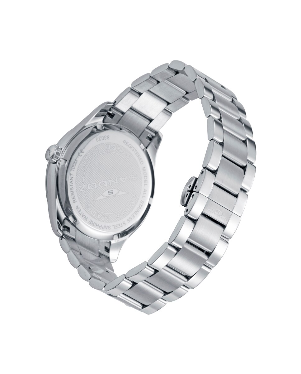 Relógio Caixa e Bracelete de Aço Prateado-2