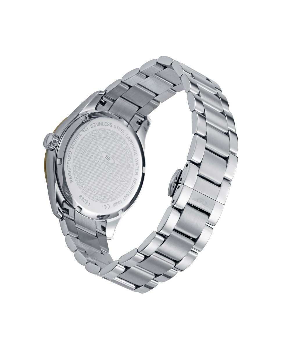 Relógio com Caixa Bicolor de Aço e Ip Dourado e Bracelete de Aço Prateado-2