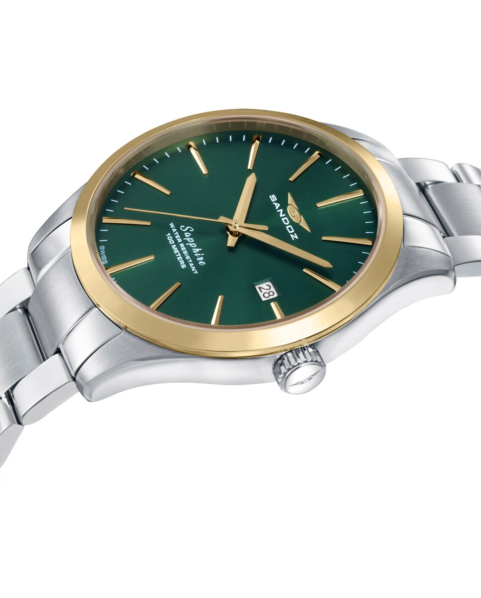 Relógio com Caixa Bicolor de Aço e Ip Dourado e Bracelete de Aço Prateado-3
