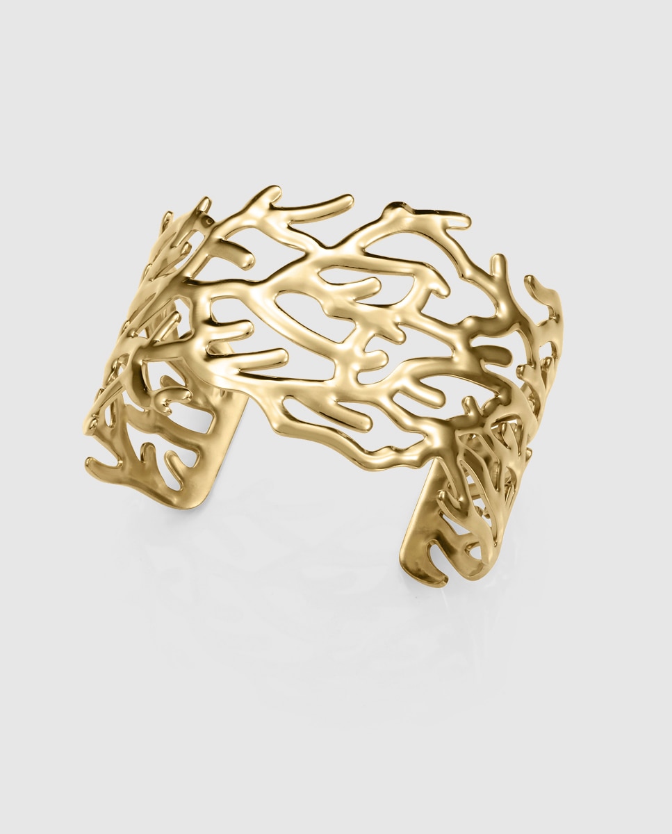 Imagem 0 de Pulseira Chic de Aço Ip Dourado Rígida Aberta