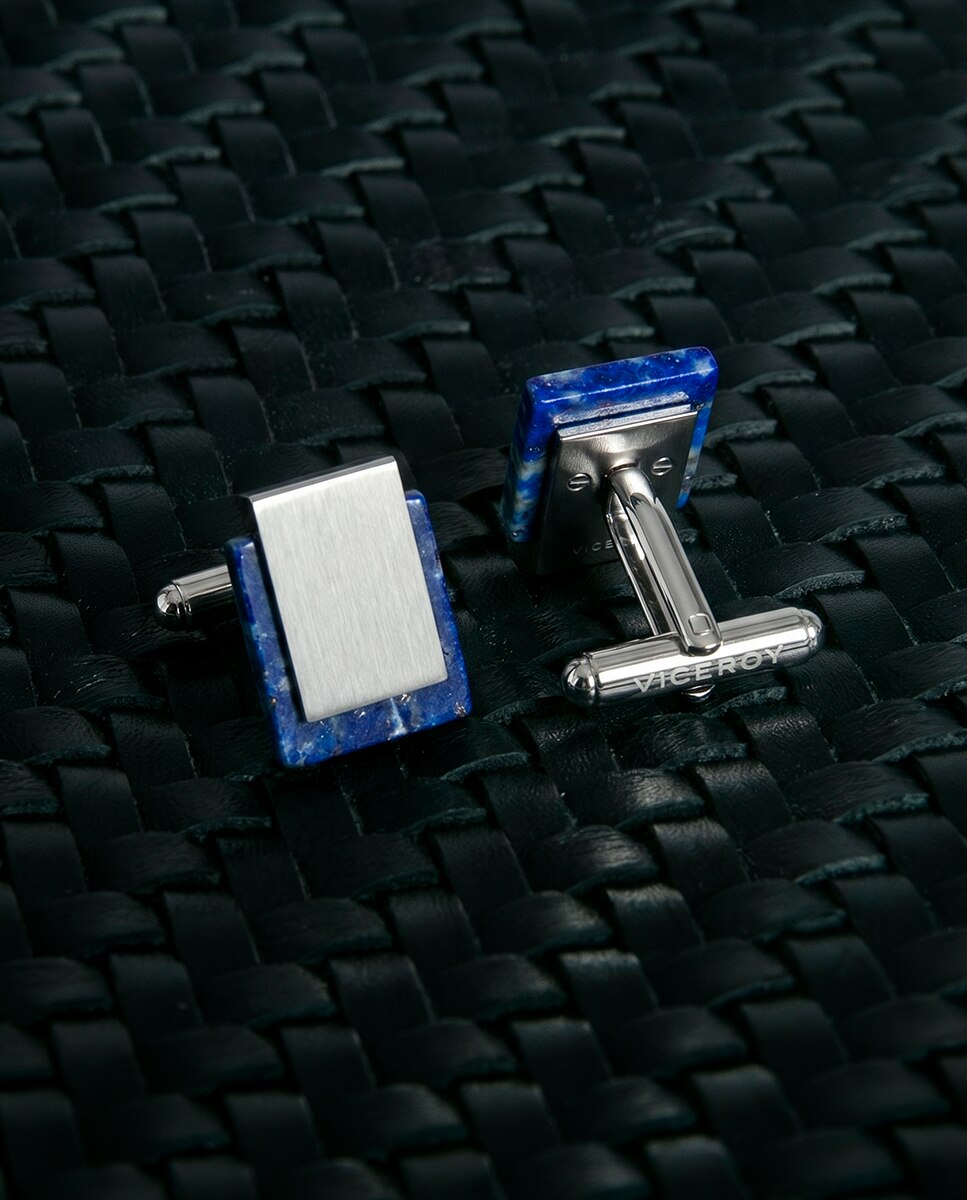 Botões de Punho Magnum de Aço Azul-2