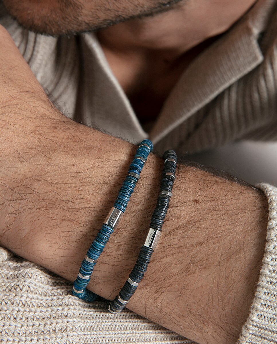 Pulseira Magnum de Aço e Concha Preto-3