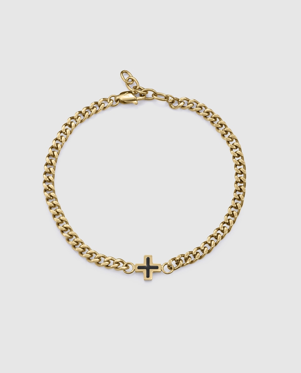 Imagem 0 de Pulseira Air de Aço Ip Dourado e Óxido