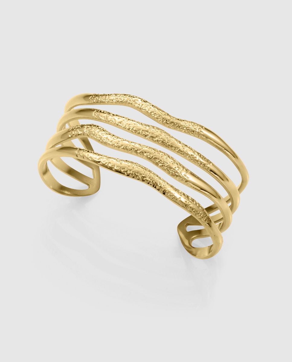 Imagem 0 de Pulseira Chic de Aço Ip Dourado Rígida