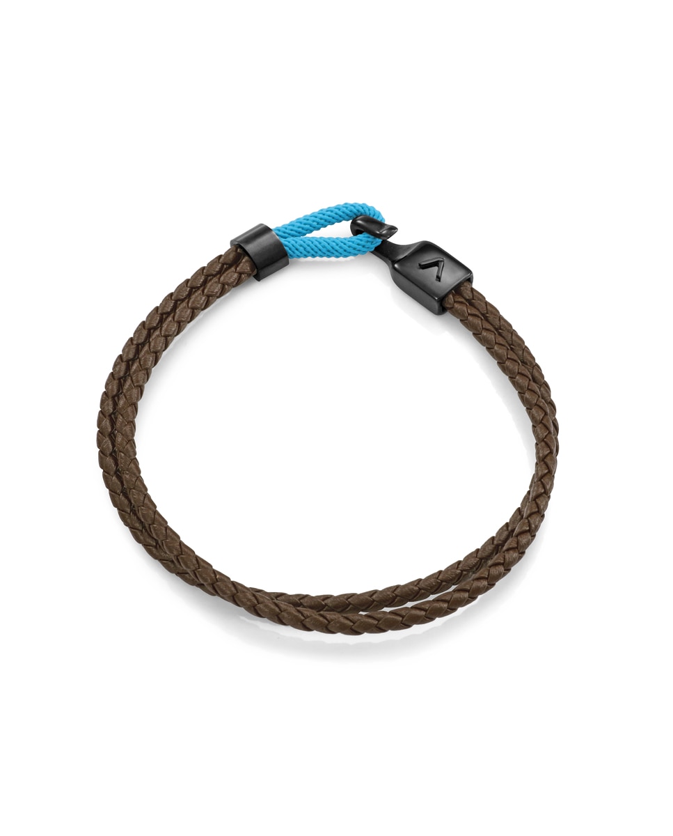 Imagem 0 de Pulseira Magnum de Aço Ip Preto e Pele