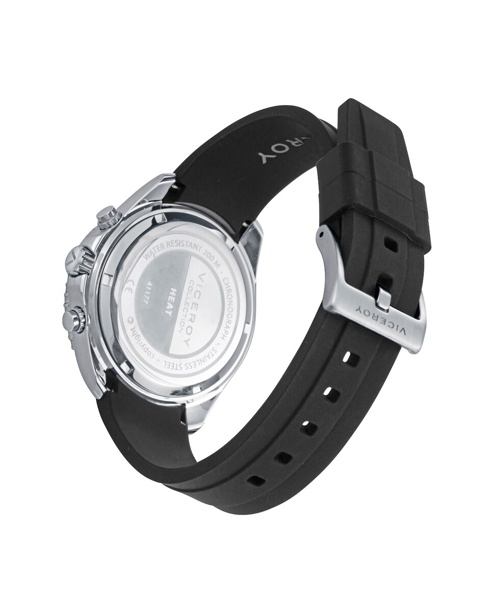 Relógio com Caixa e Bracelete de Silicone em Preto Preto-2