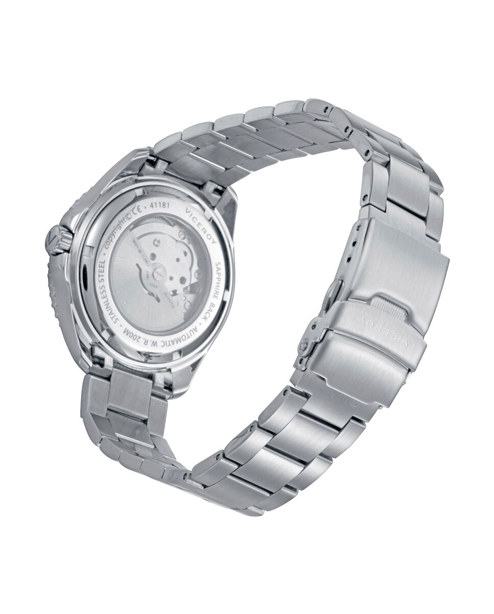 Relógio com Caixa e Bracelete de Aço Prateado-2
