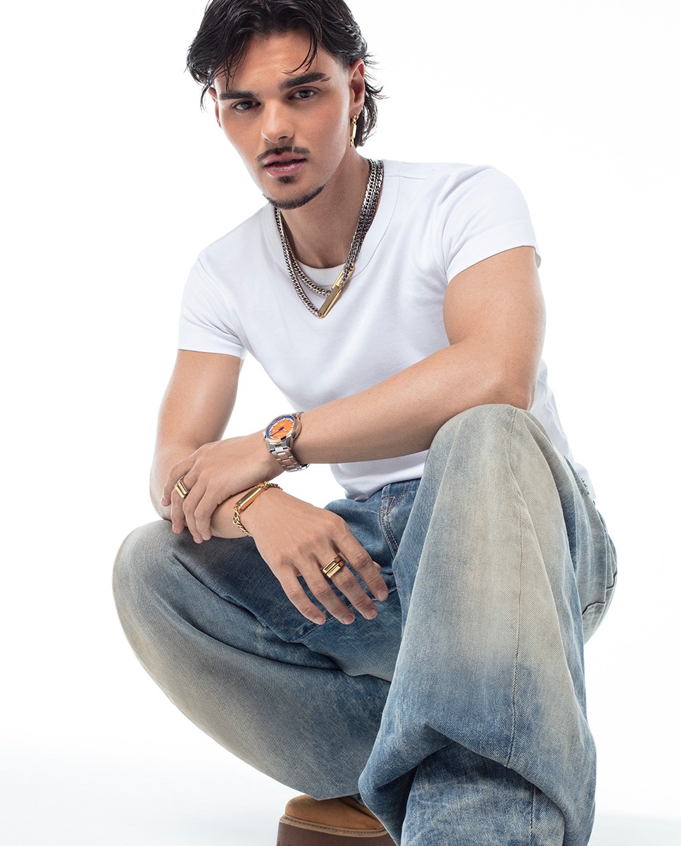 Anel Coleção Abraham Mateo de Aço Ip Dourado Preto-2