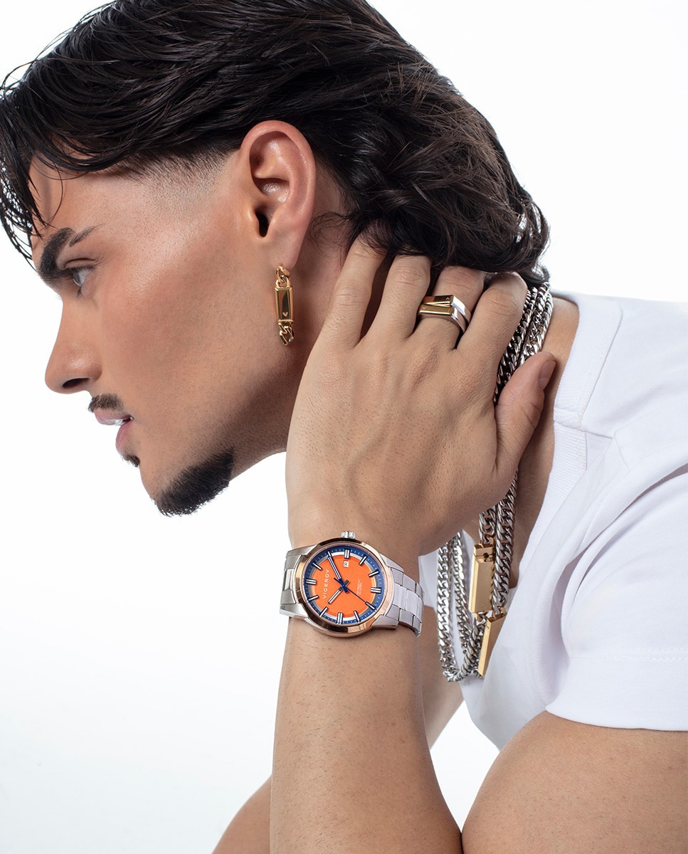 Colar Coleção Abraham Mateo de Aço com Corrente Prateado-2