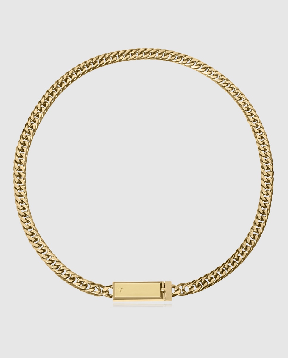 Imagem 0 de Colar Coleção Abraham Mateo de Aço com Corrente Ip Dourado