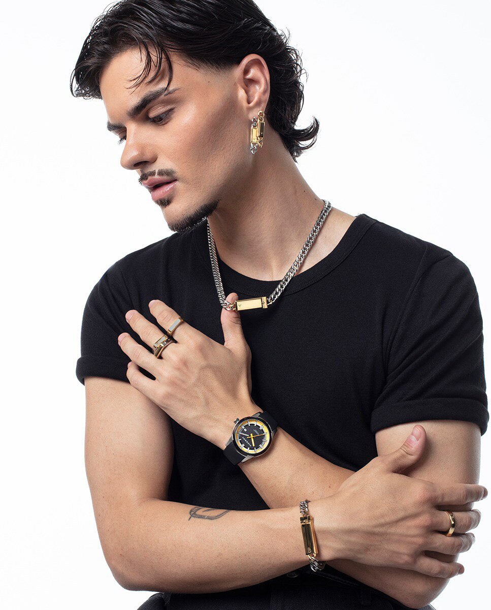 Pulseira Coleção Abraham Mateo de Aço com Corrente Multicolor-3
