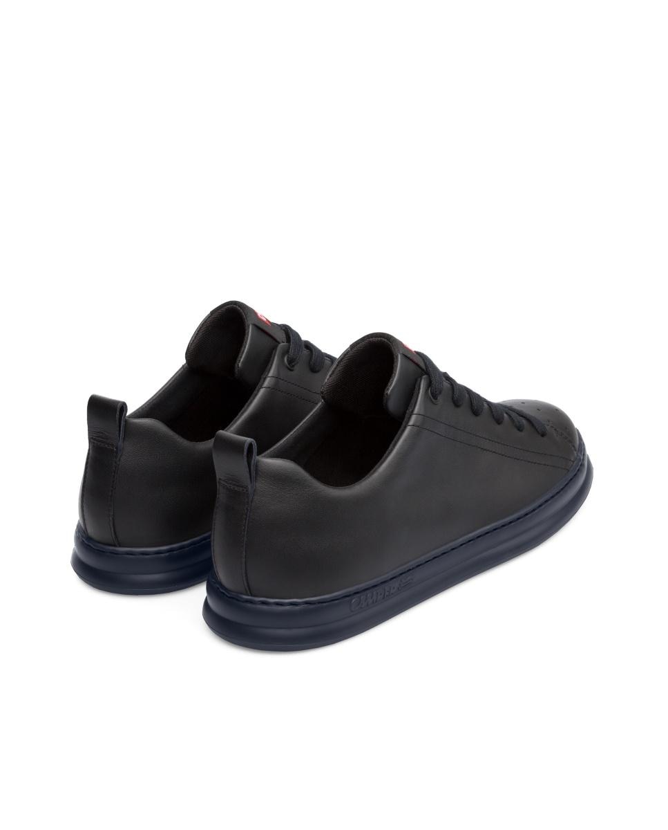 Sapatilhas de Pele Runner Four Lisas com Atacadores Preto-4
