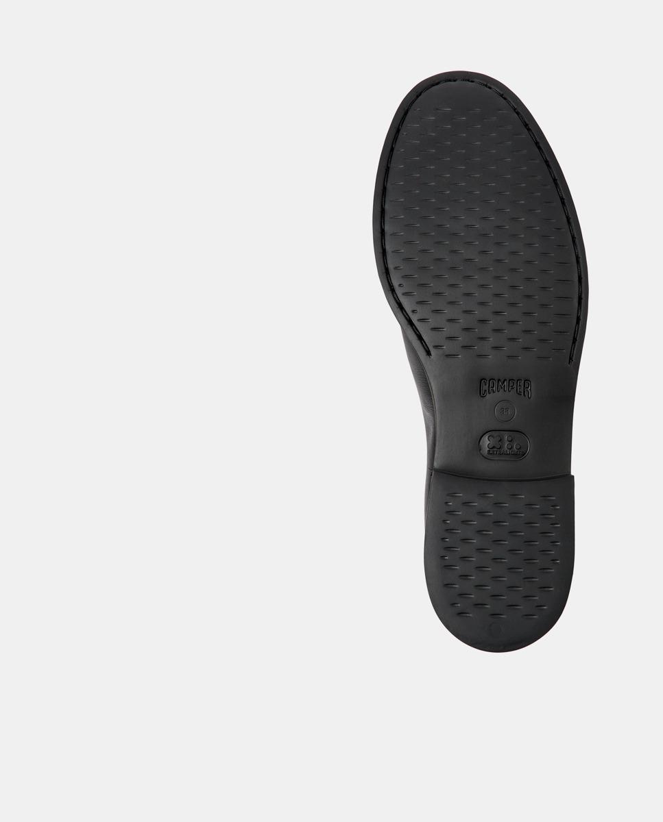 Sapatos de Cordões Iman de Pele Lisos Preto-5