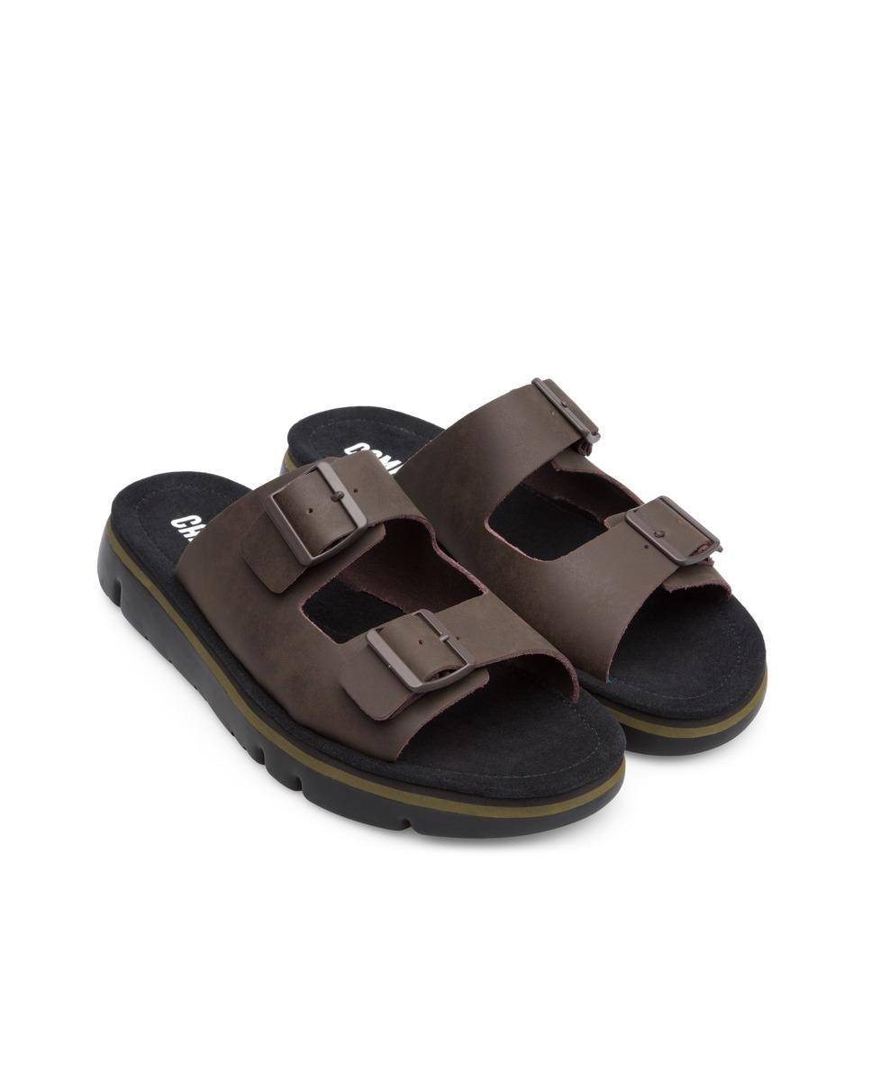 Sandálias de Pele Oruga Castanho-2