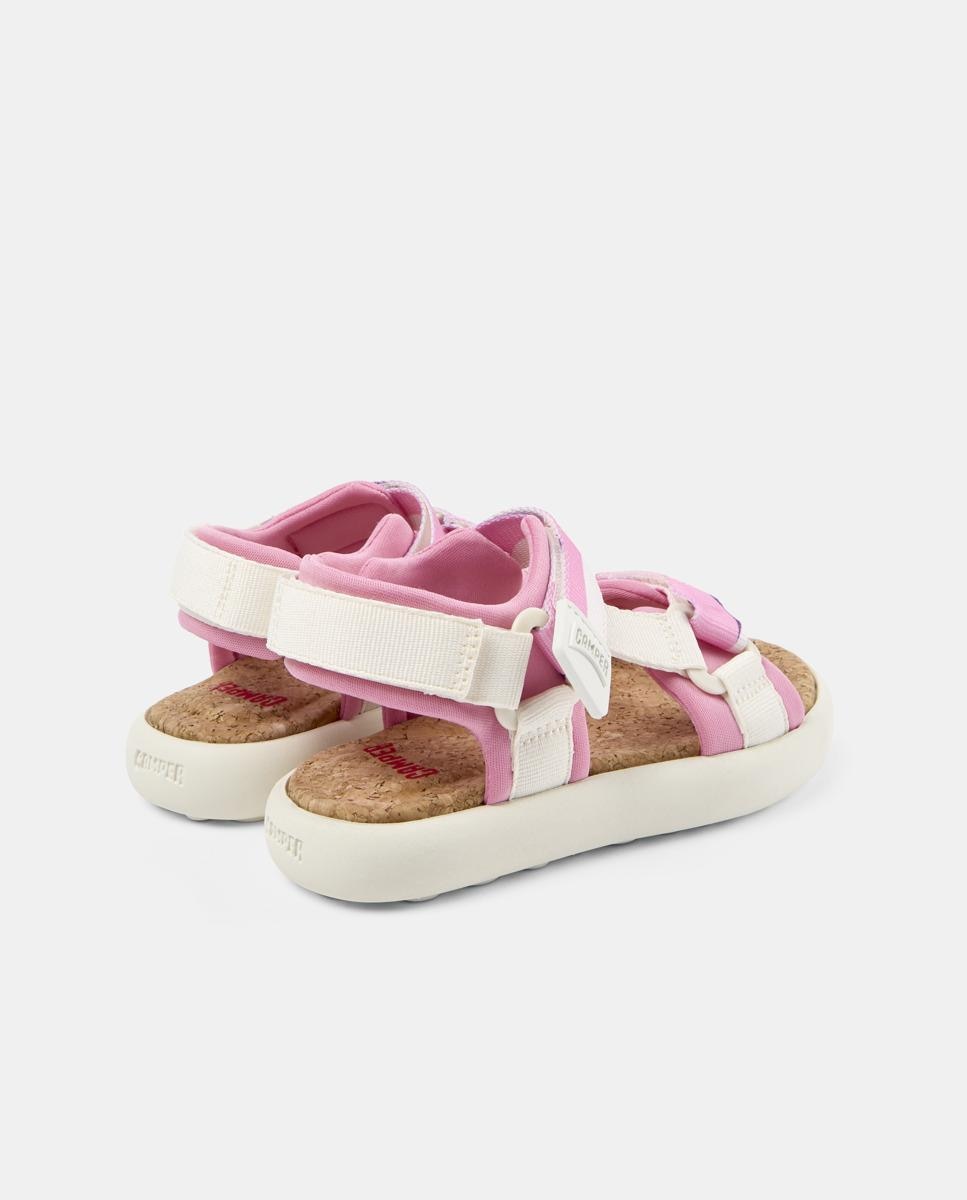 Sandálias Fechadas Infantil de Tecido com Velcro Rosa-4