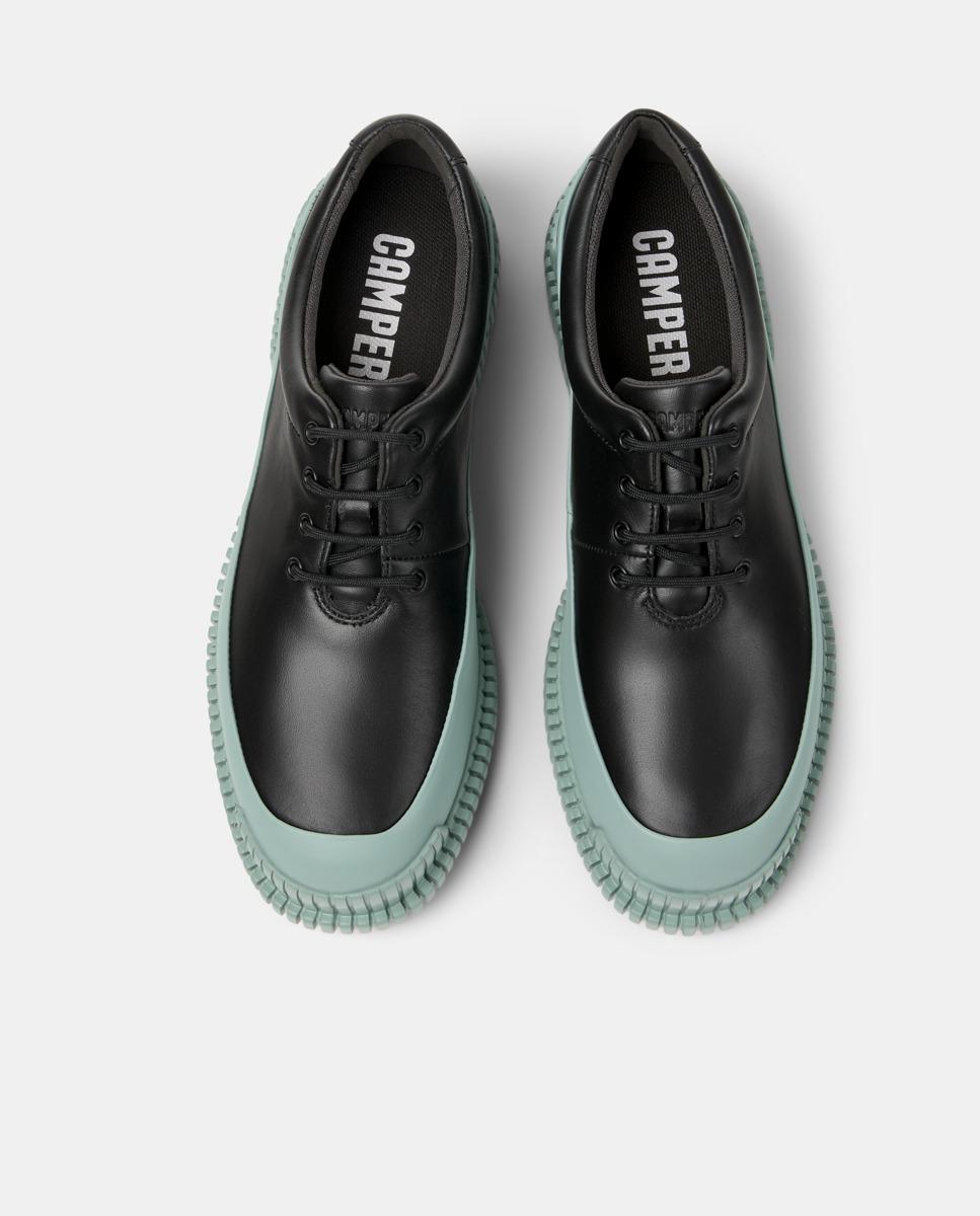 Sapatos de Cordões Pix Bicolor Preto / Verde-2