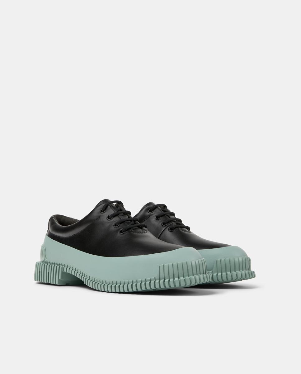 Sapatos de Cordões Pix Bicolor Preto / Verde-5