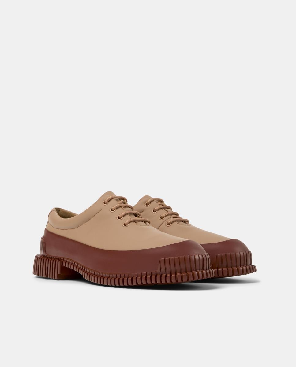 Sapatos de Cordões Pix Bicolor Nude-5