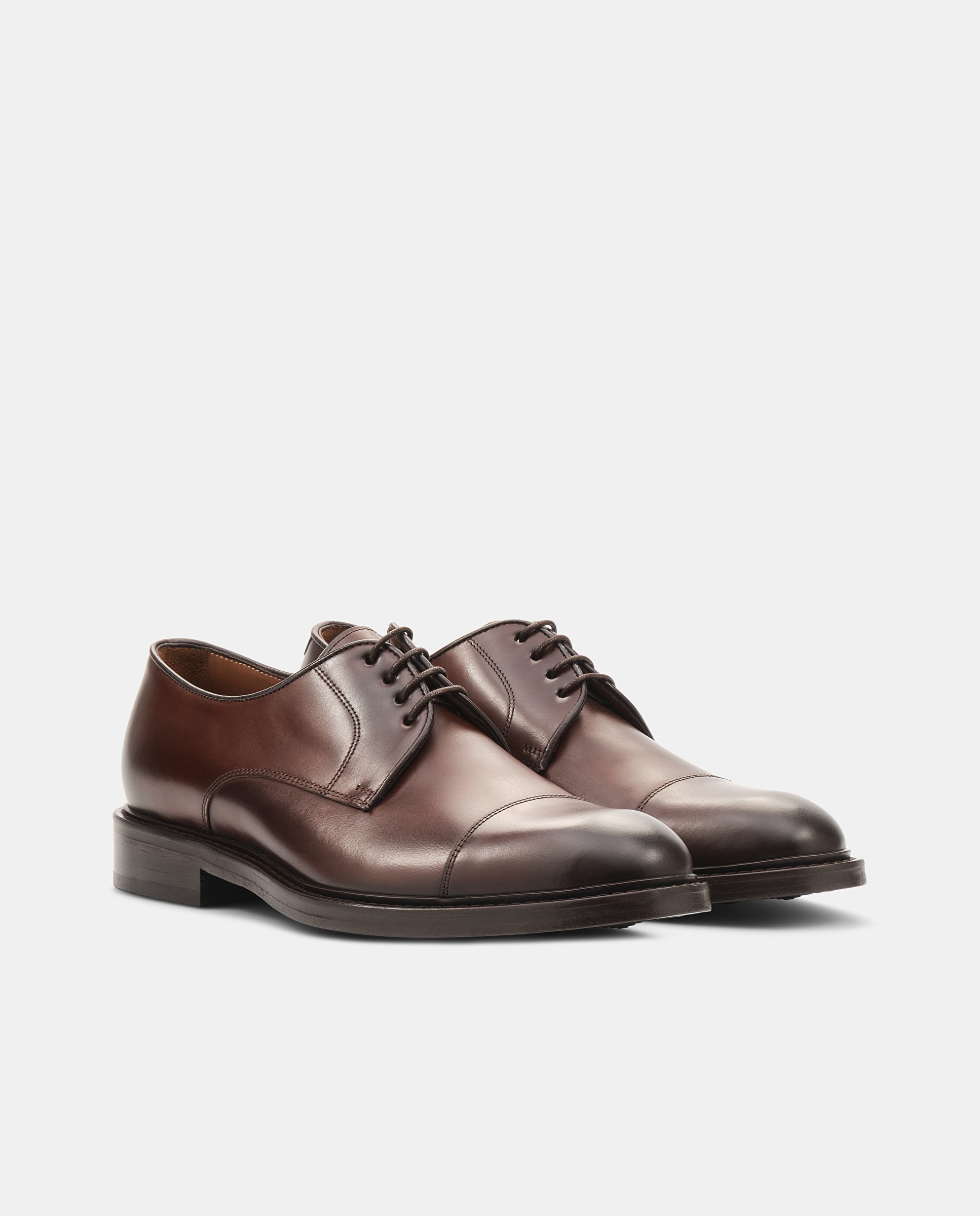 Sapatos de Atacadores Harrys de Pele Castanho-2