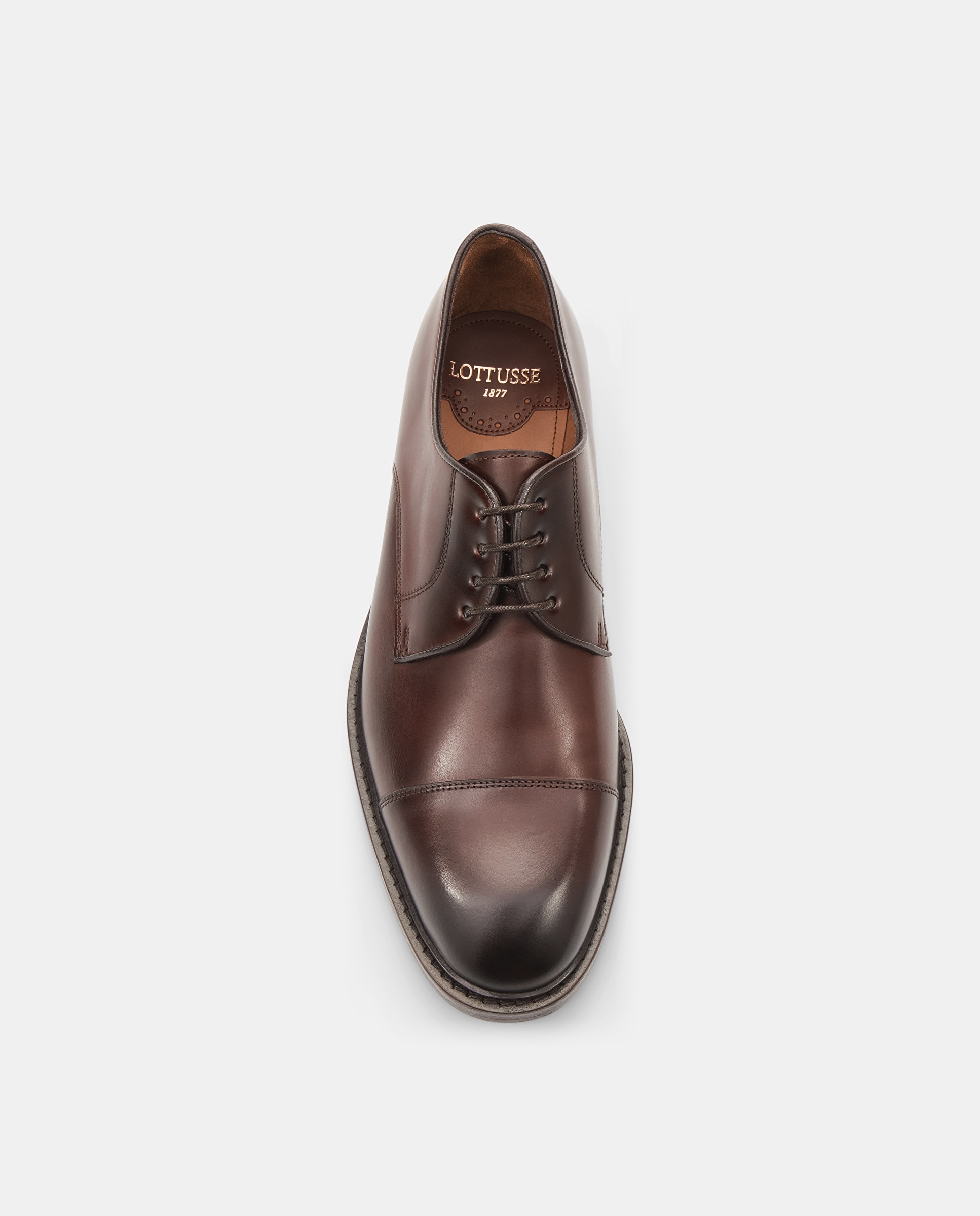 Sapatos de Atacadores Harrys de Pele Castanho-6