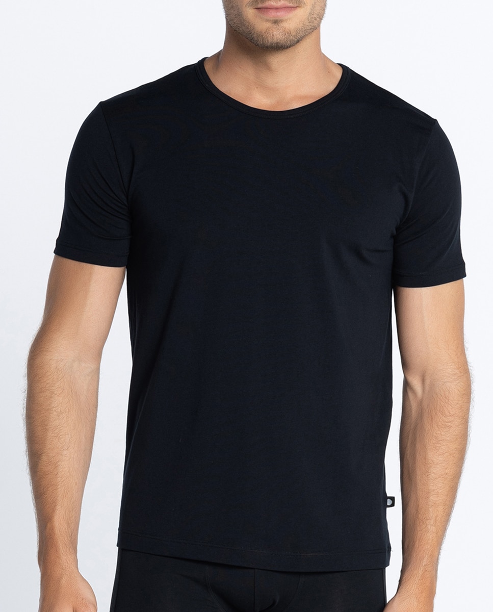 T-shirt de Manga Curta Preto-1