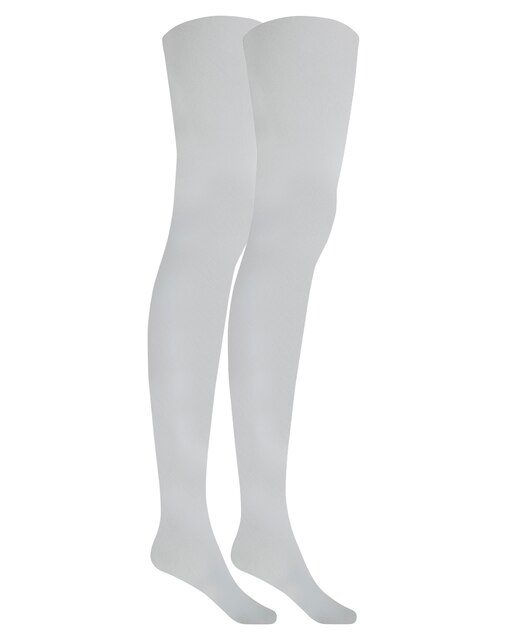Pack de 3 pares de collants de menina canelados de cor crua