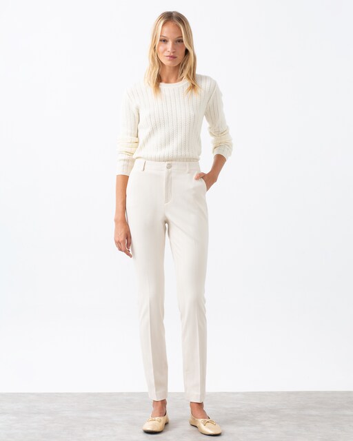 Imagem 0 de Calças com Corte a Direito de Cintura Subida