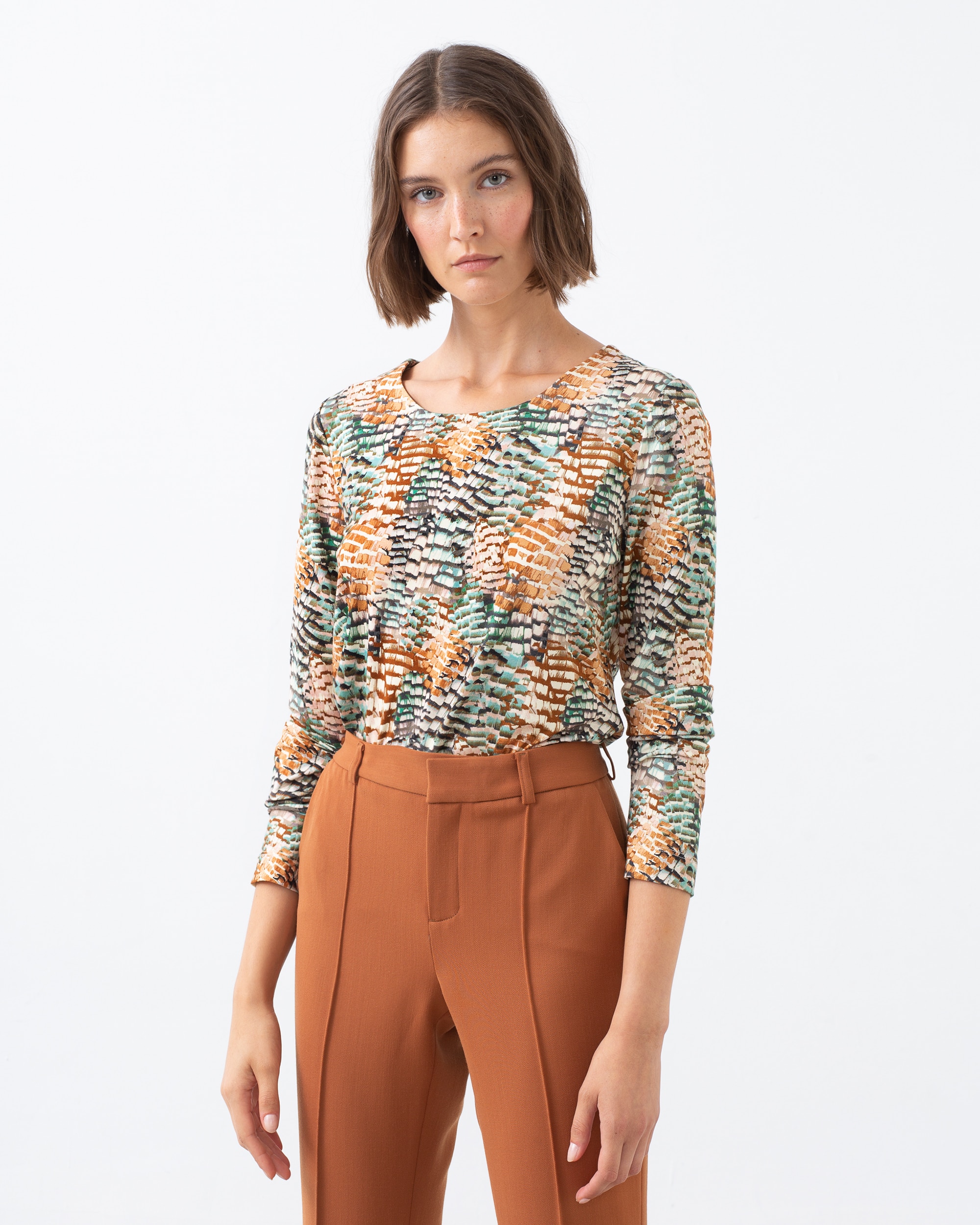 Imagem 0 de T-shirt de Manga Comprida e Gola Redonda