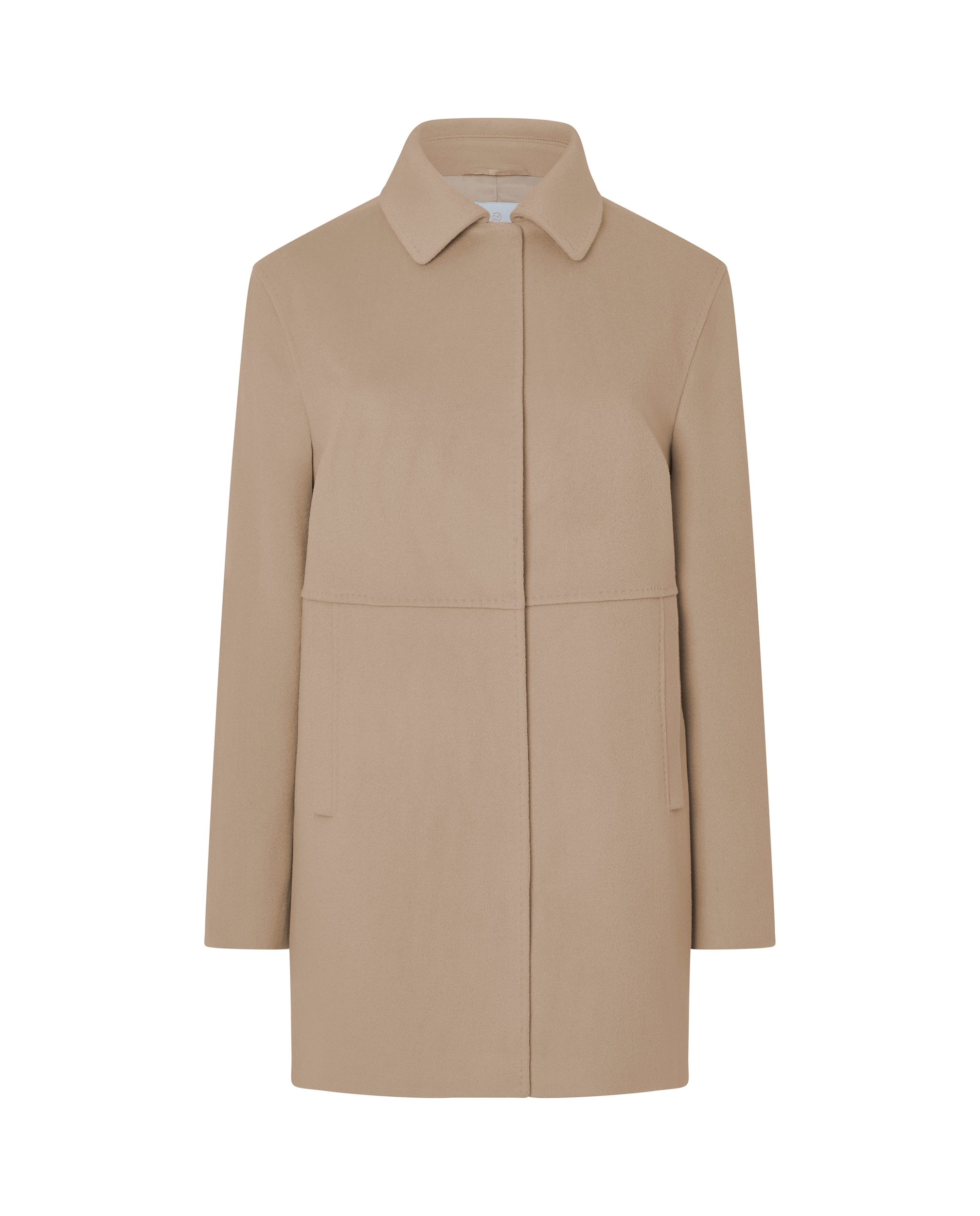 Casaco com Cortes na Parte Frontal com Botões Bege-1