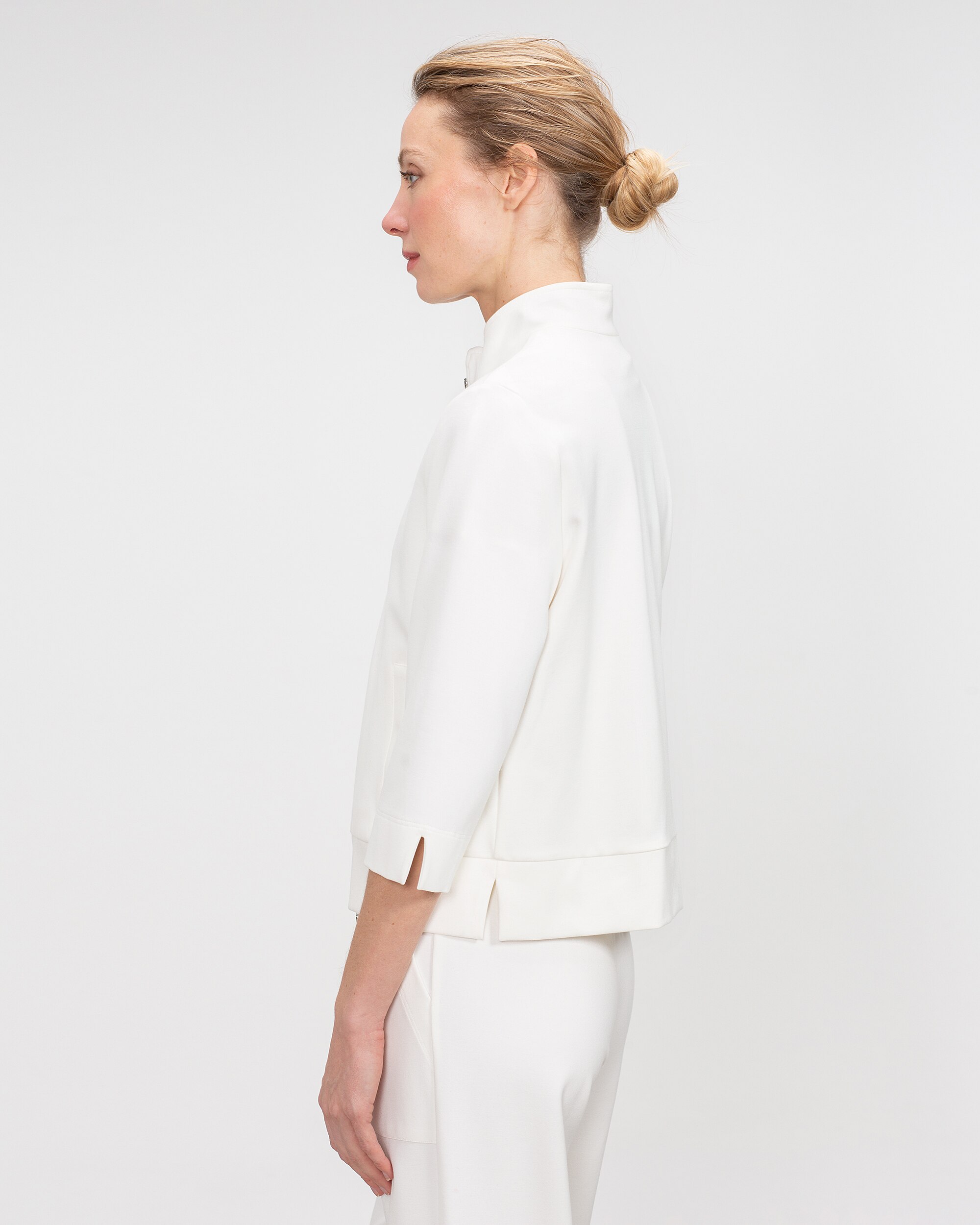 Camisa Sport com Fecho Zip Branco-2