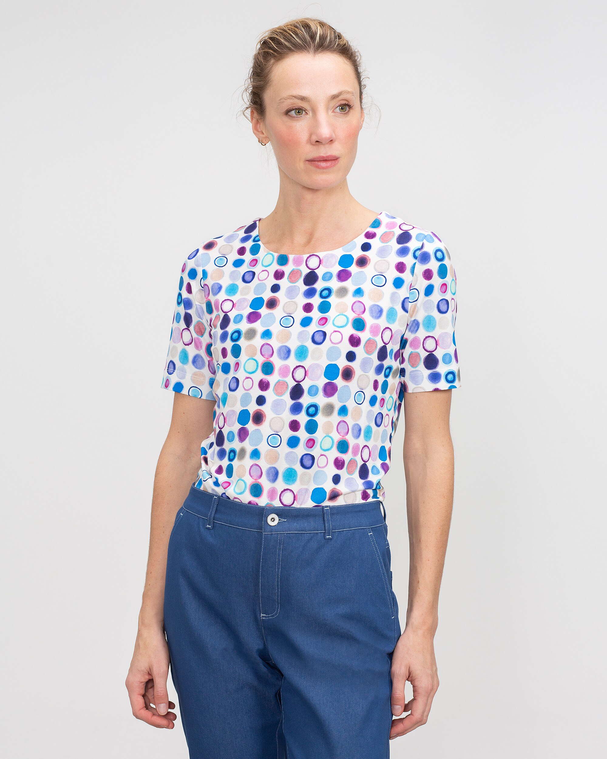 Imagem 0 de T-shirt de Manga Curta com Gola Redonda