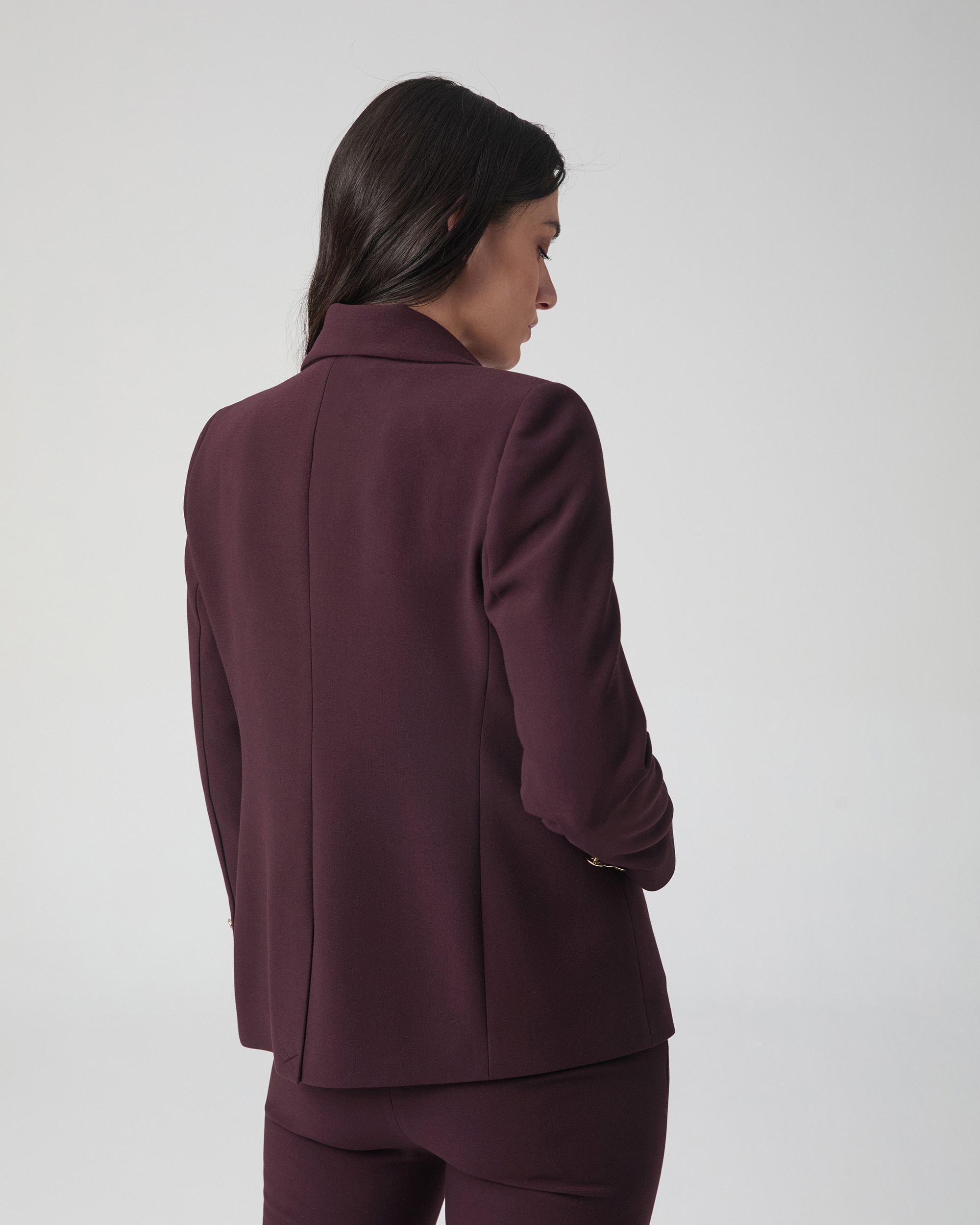 Blazer Ajustado Cruzado Grená-2
