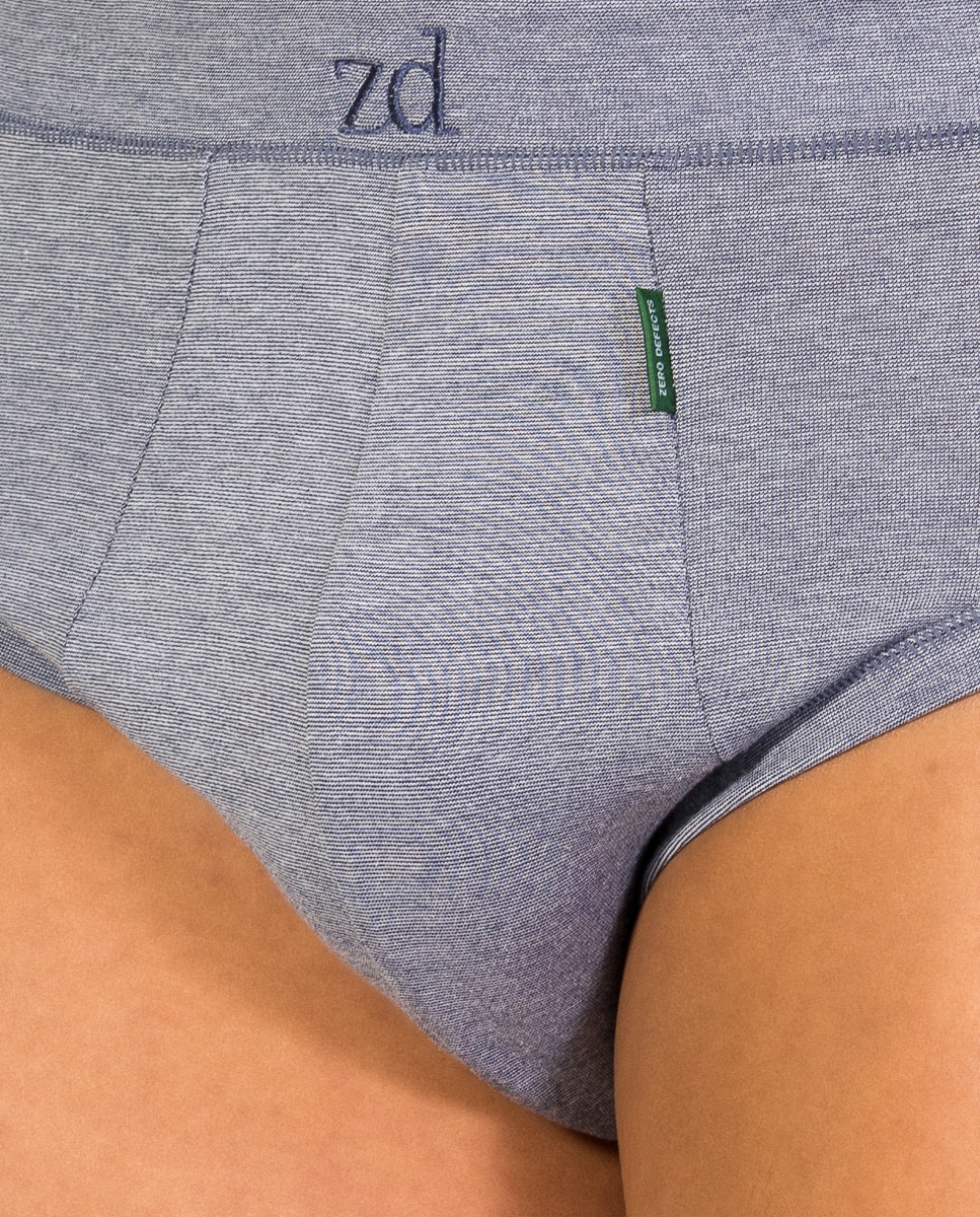 Slip Mini de Algodão Egípcio Azul-acinzentado-3