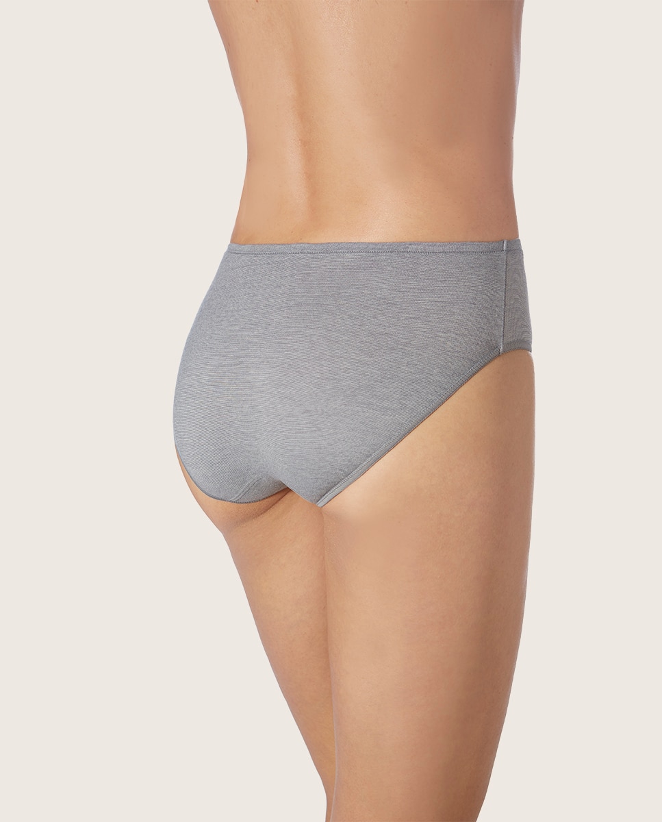 Cueca Clássica Média de Tecido Ecofriendly Cinzento-claro-2