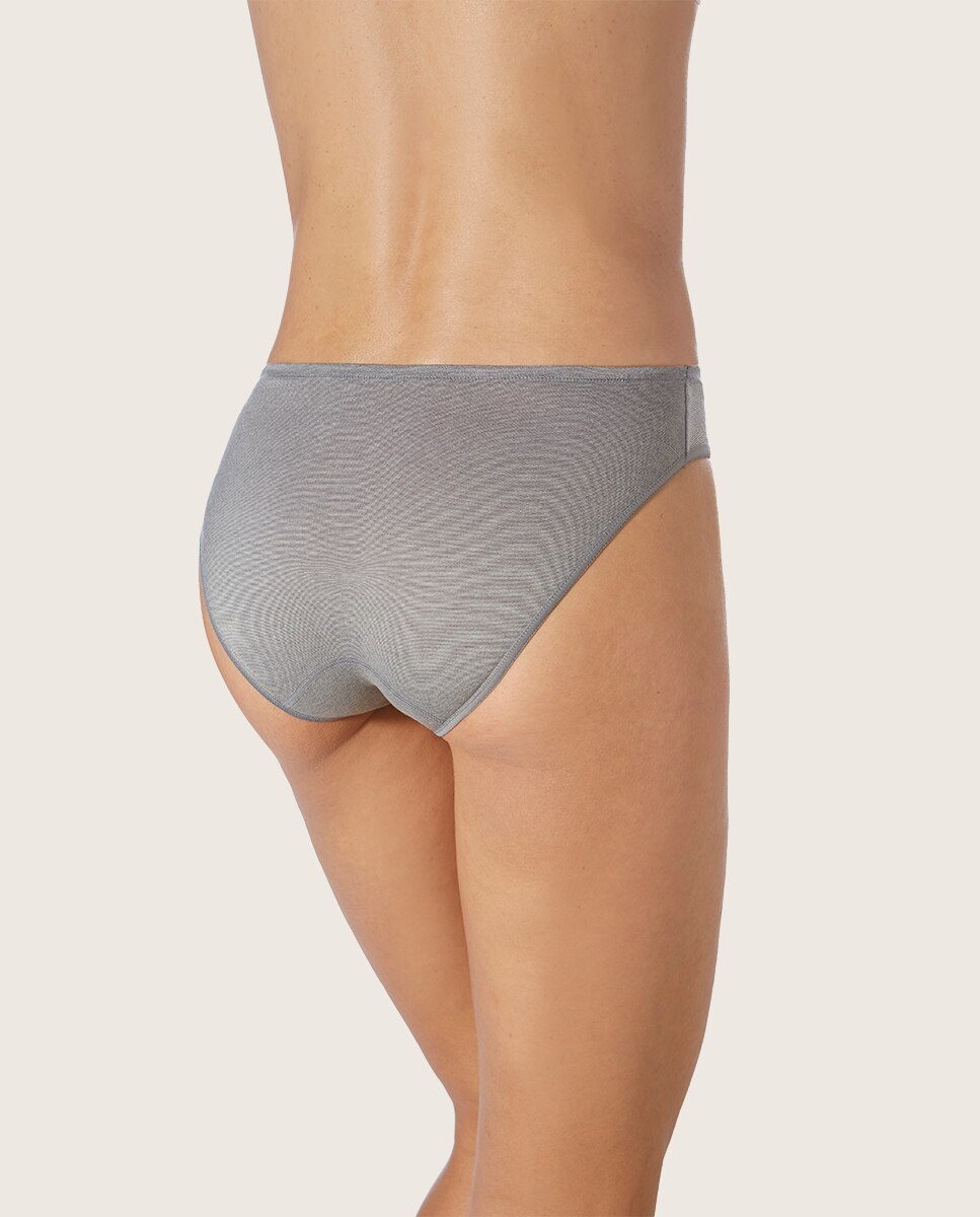 Cueca Bikini Mini de Tecido Ecofriendly Cinzento-2