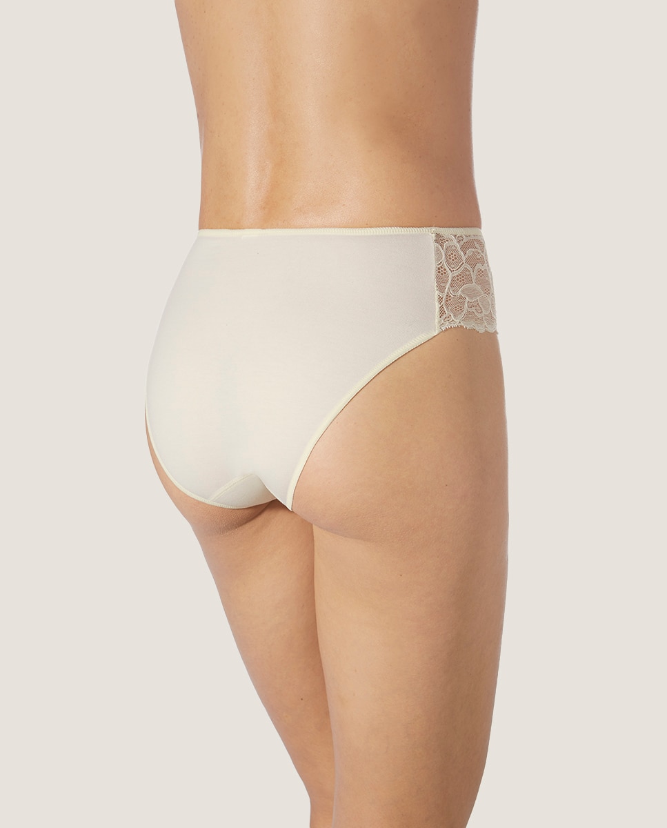 Cueca Alta com Detalhe de Renda em Tecido de Soja Ecofriendly Natural-2