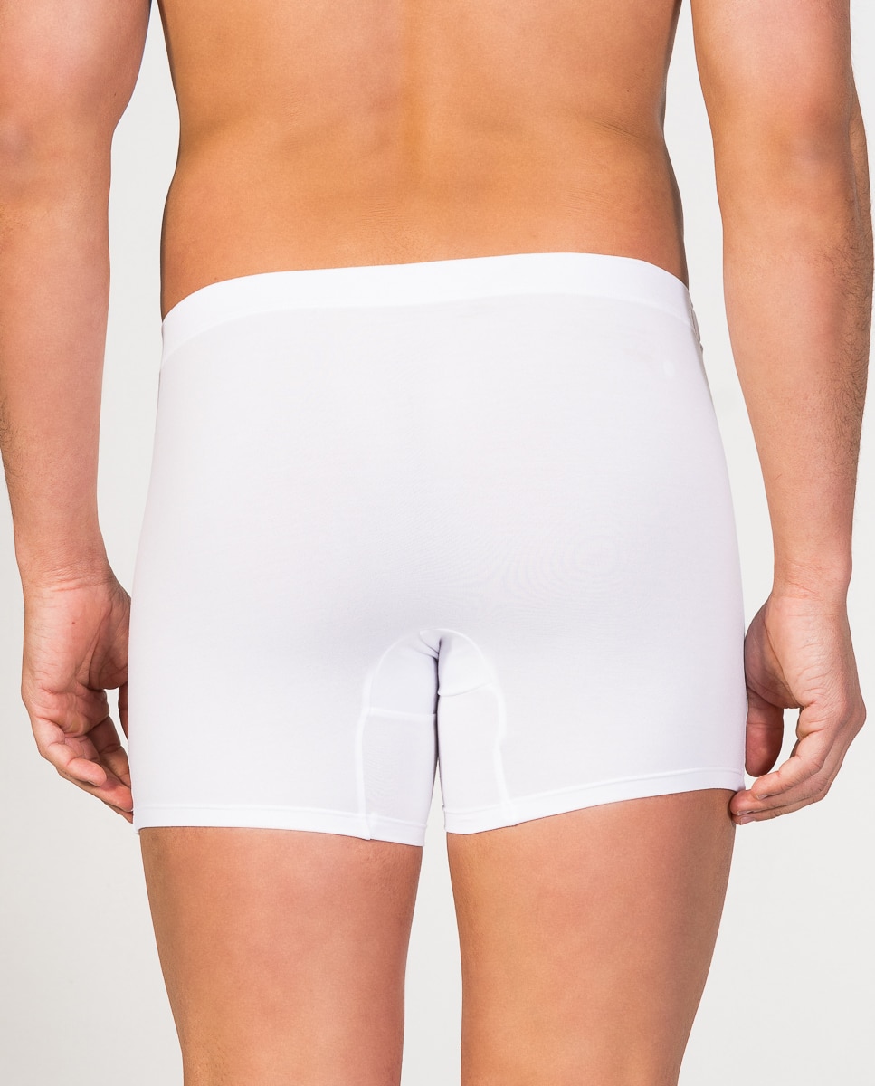 Boxers de malha com algodão orgânico brancos de homem Branco-3