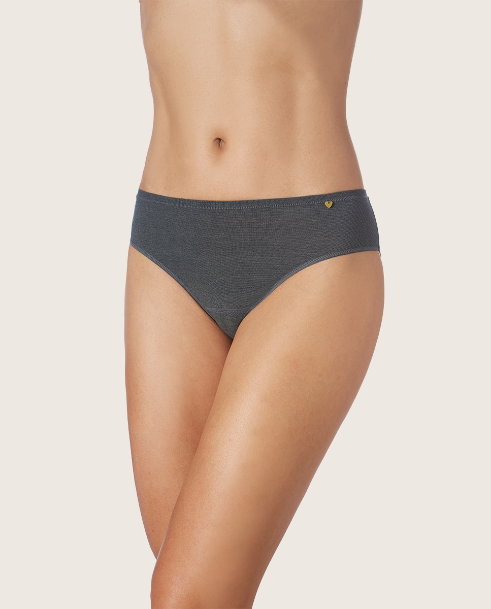 Cueca Clássica Média de Tecido Ecofriendly Cinzento-escuro-1