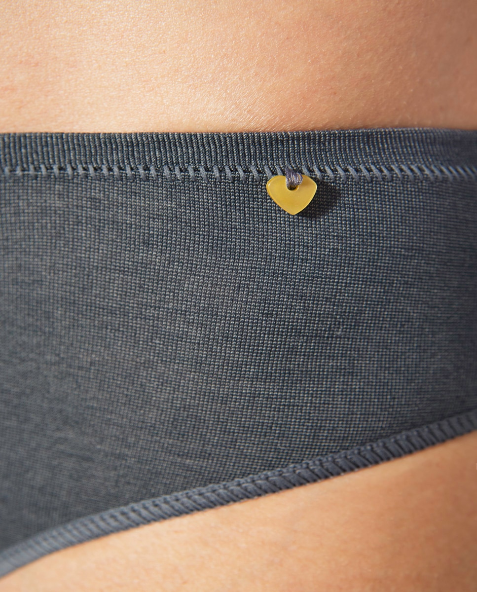 Cueca Clássica Média de Tecido Ecofriendly Cinzento-escuro-4