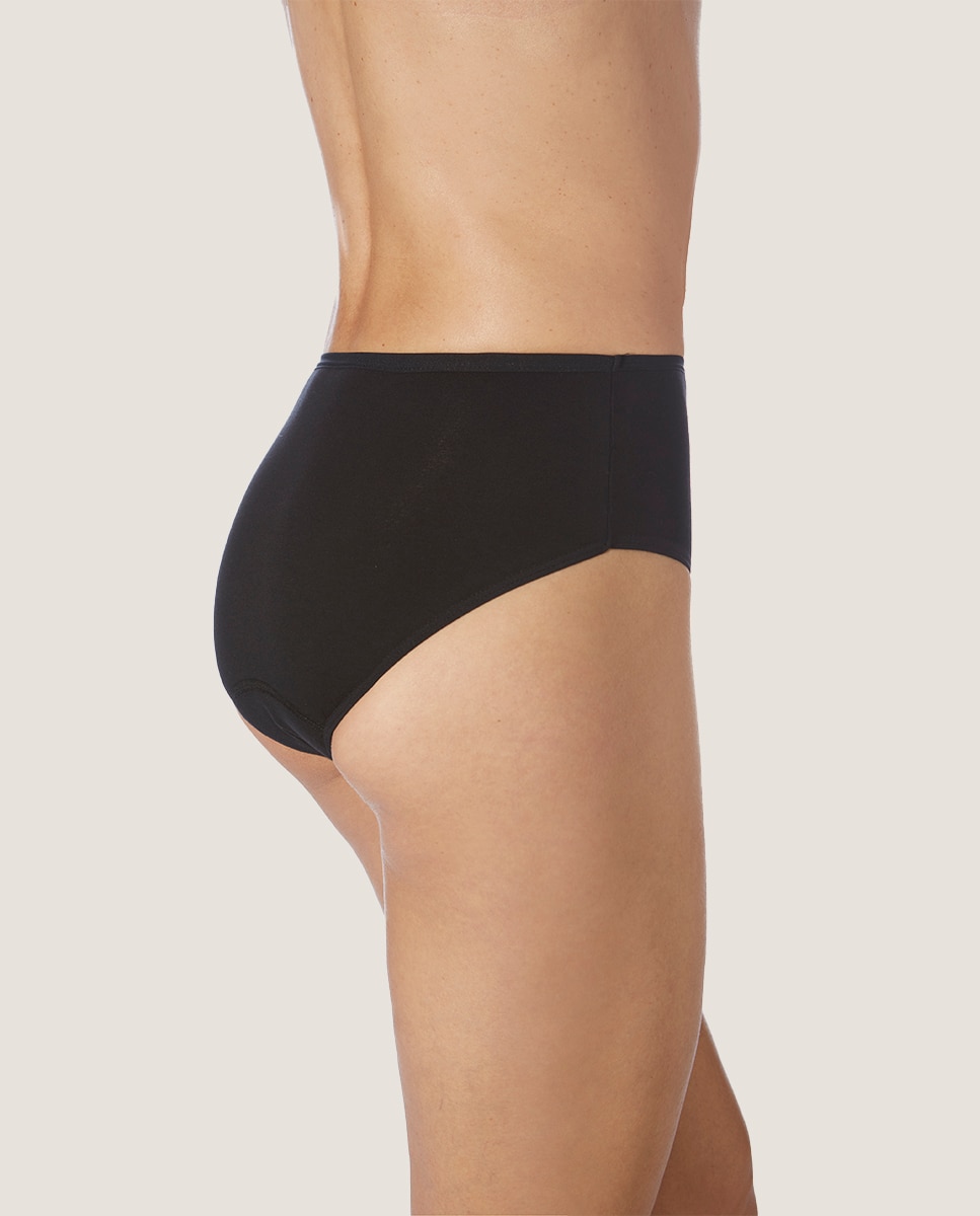 Cueca Clássica Menstrual de Absorção Alta em Tecido de Soja Ecofriendly Preto-2