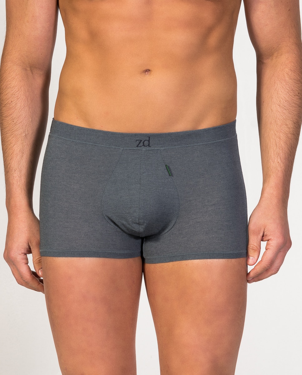 Boxer de Malha Shorty de Algodão Egípcio Cinzento-escuro-1