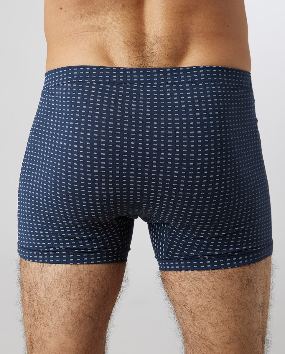 Boxer de Malha Helios de Algodão Egípcio Azul / Branco-2