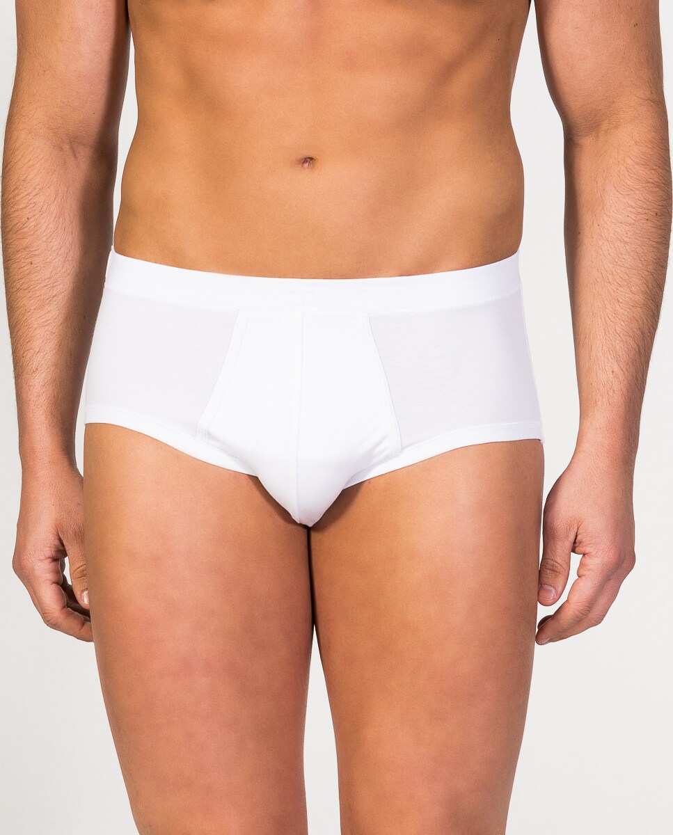 Slip em Micromodal com Abertura em Branco Branco-1