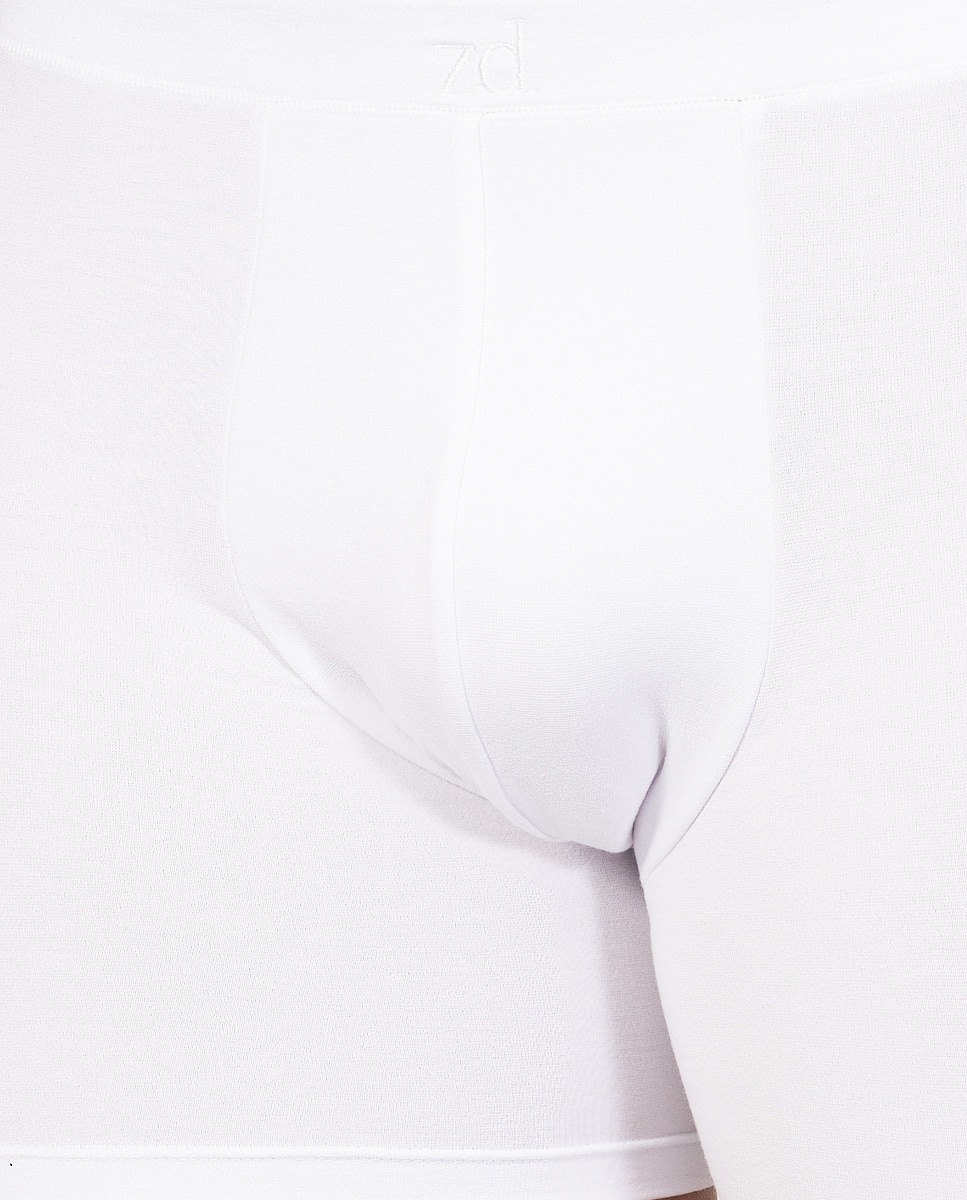 Boxers de Malha Micromodal em Branco Branco-4