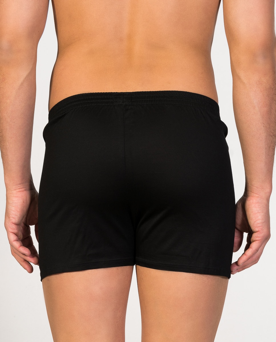 Boxers de malha de Fio da Escócia de homem ZD brancos Preto-2
