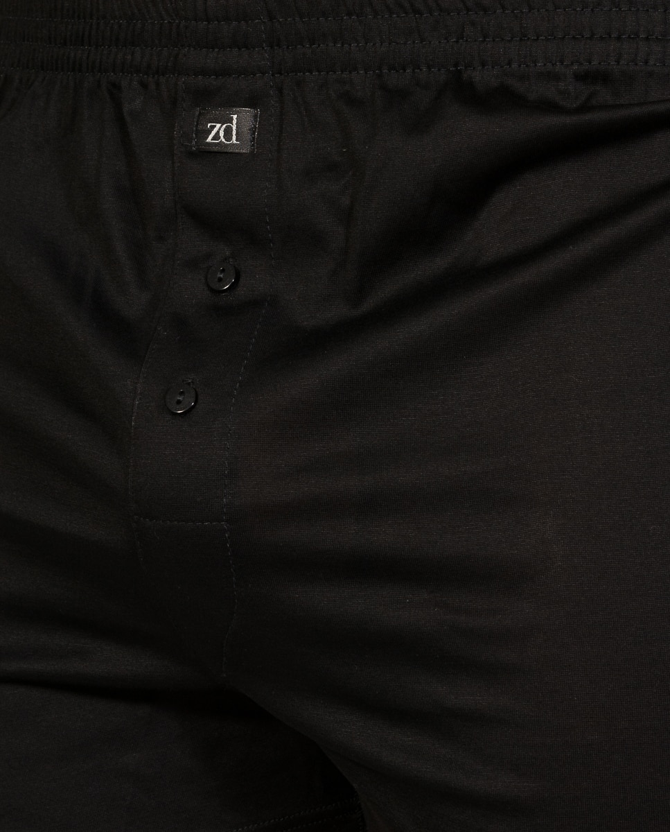 Boxers de malha de Fio da Escócia de homem ZD brancos Preto-3