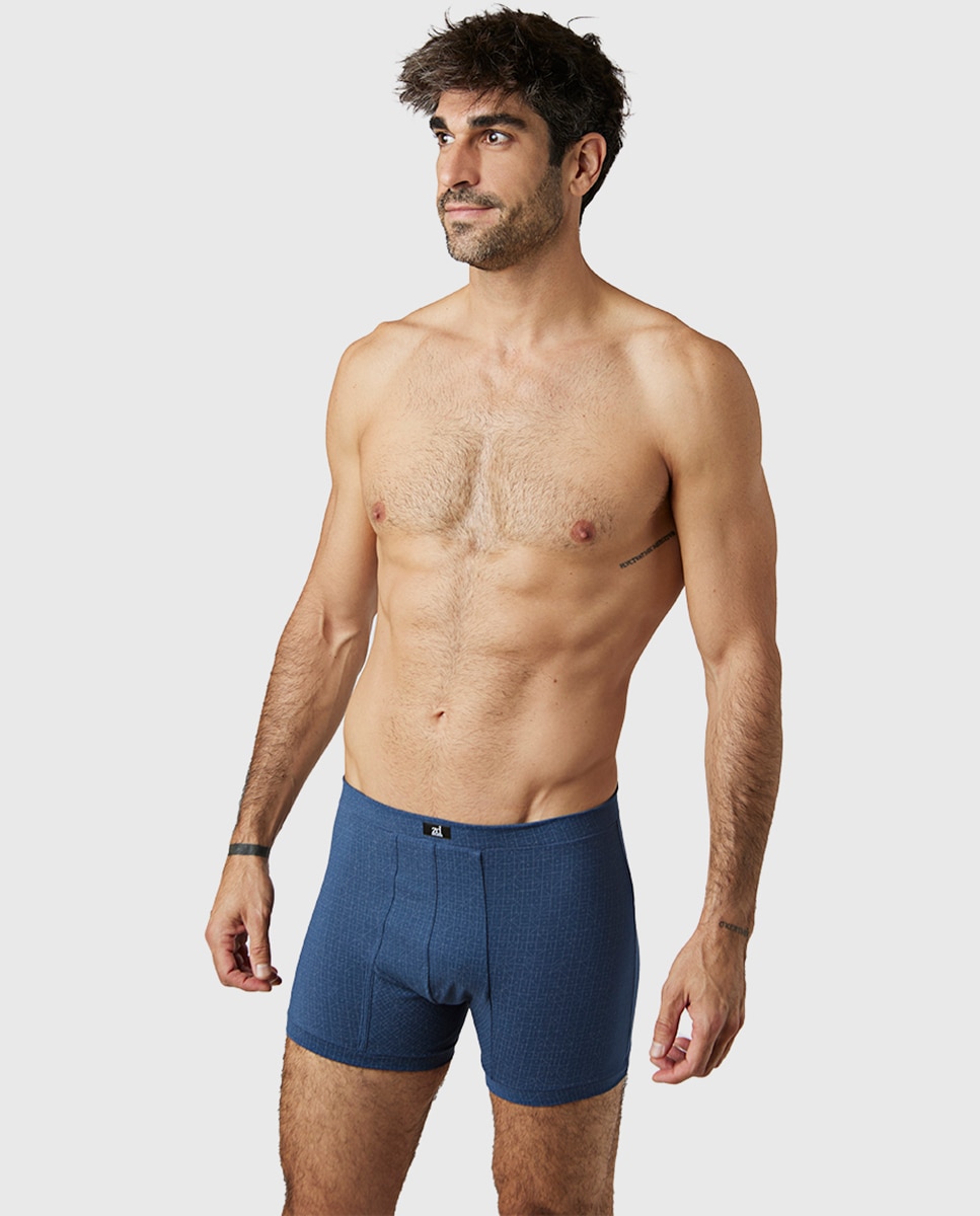 Boxer de Malha Helios de Algodão Egípcio Azul-marinho-1